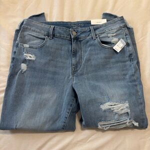 Maurices Jeans 16W High Rise Denim Flex Jegging Ankle Frayed Stretch Casual Chic